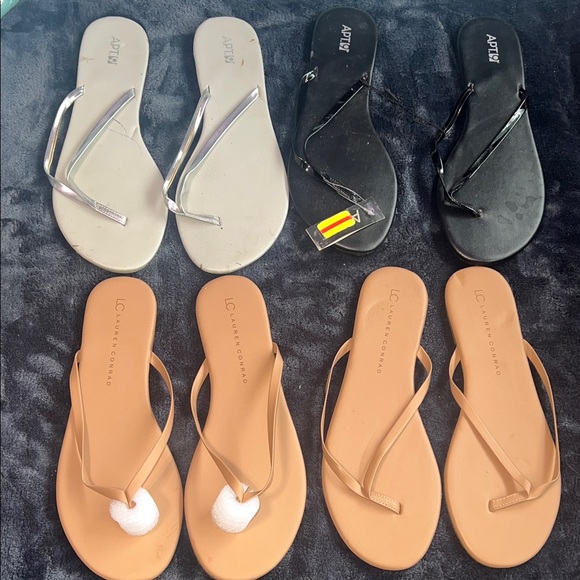 LC Lauren Conrad Shoes - Kohls Lot LC Lauren Conrad Apt 9 Tan and Cream Sandals Size 10 & 11